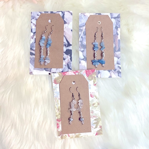 NaTuRaL hEaLiNg CrYsTaLs🆕bOheMiAN MoDeRn CrYsTaL EaRrInGS HaNdCrAfTeD - Picture 3 of 16